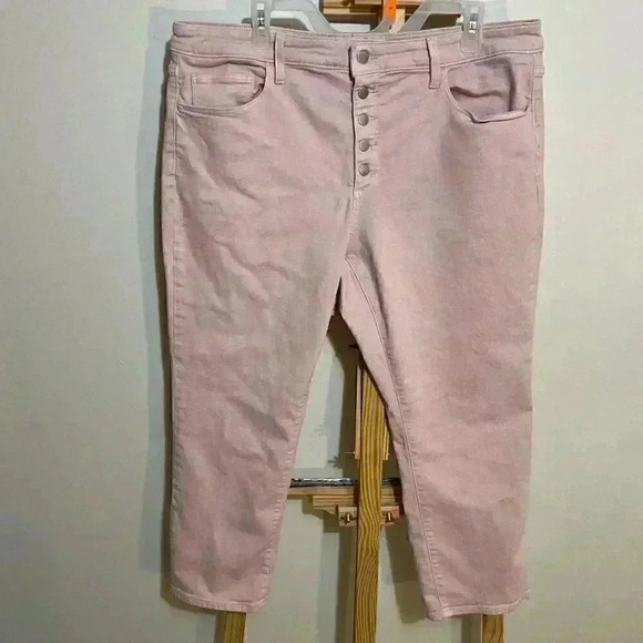 Universal Thread Pants - High rise slim straight button up pink pants size 18/34